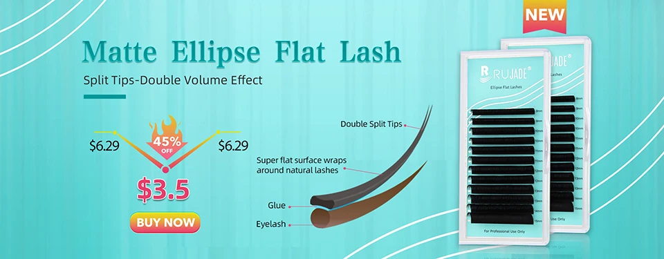 RUJADE 20mm Wimpern Wimpern für Verlängerung 15-20mm Lange Falsche Wimpern Russische Silk Lash Matte Schwarz Individuelle wimpern Verlängerung – Detail 1