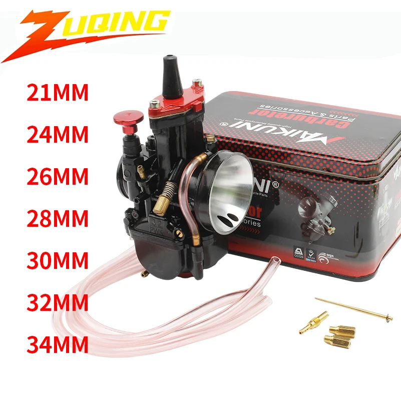 Pitbike motocyklowy gaźnik kurtyna płaska 2 suw dla Mikuni PWK 21 24 26 28 30 32 gaźniki wyścigowe 34mm Enduro Motocross