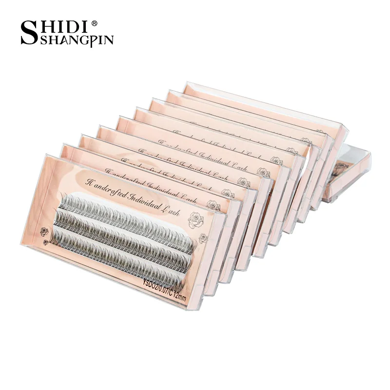 SHIDISHANGPIN Extensiones de Pestañas Individuales Naturales Largas, Racimos de Pestañas de Volumen Ruso, Paquete de Maquillaje de Cilios Postizos 6