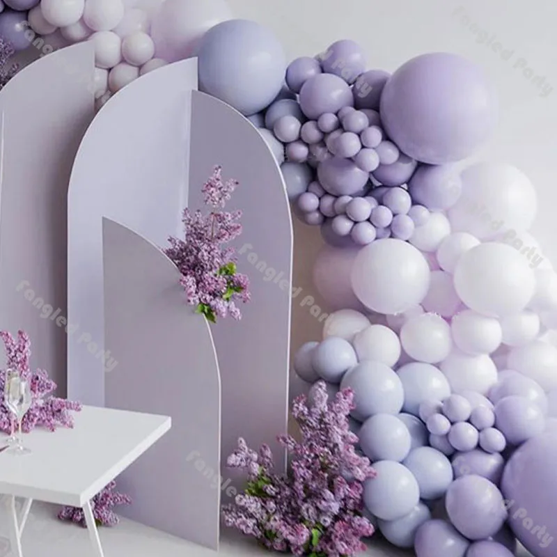 102pcs Doubled Macaron Purple Matte Lilac Baby Shower Balloons Garland Gender Reveal Birthday Party Kit Wedding Decoration