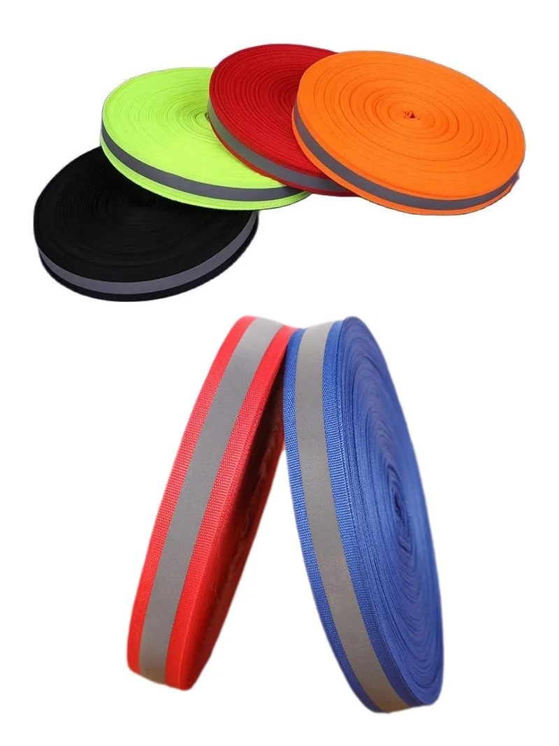 

Various Specifications Reflective Ribbon Clothing Accessories Road Traffic Fire Clothing Polyester Warning Tape