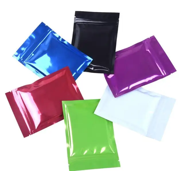 

Metallic Mylar Bags Flat Black Aluminum foil Packing Bags Small zip lock plastic bags