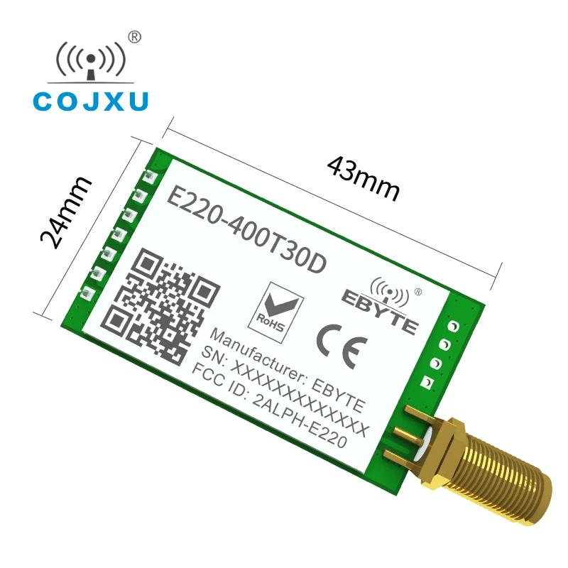 LLCC68 bezdrátový lora modul  433mhz 470mhz 30dbm 10km dlouhé dosah RSSI WOR E220-400T30D namočit cojxu  RF řadový levý bok lodi transceiver