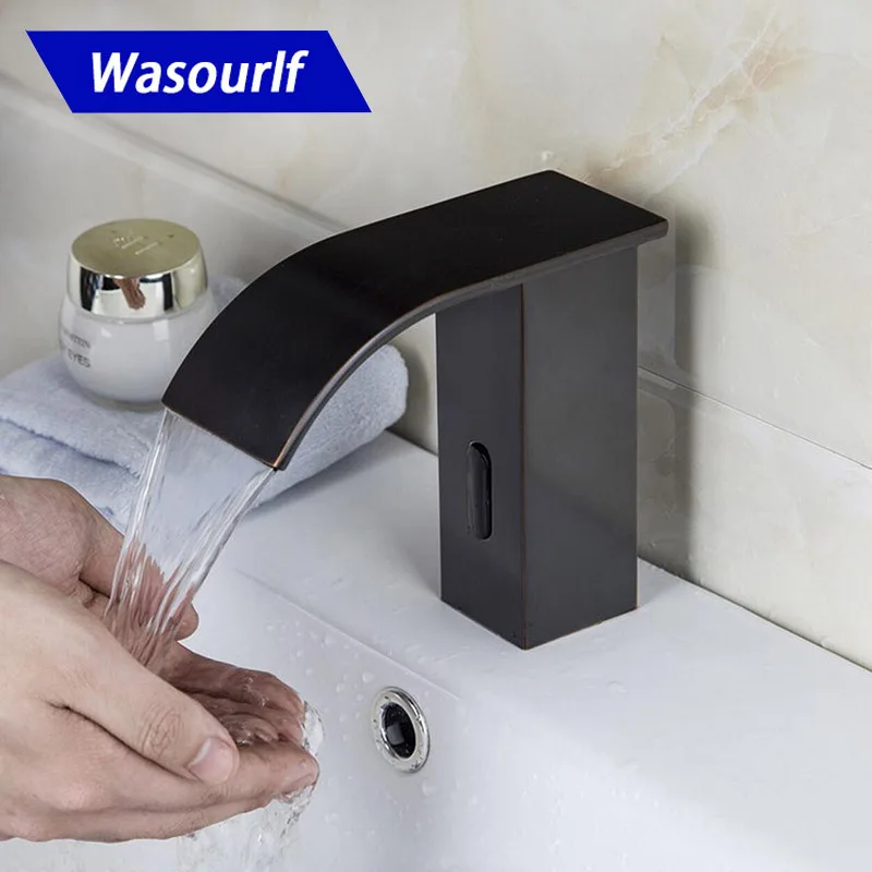 

WASOURLF Bathroom Brass Water Automatically Sense Faucet Basin Mixer Hot and Cold Tap Modern Design High Quality for Hotel