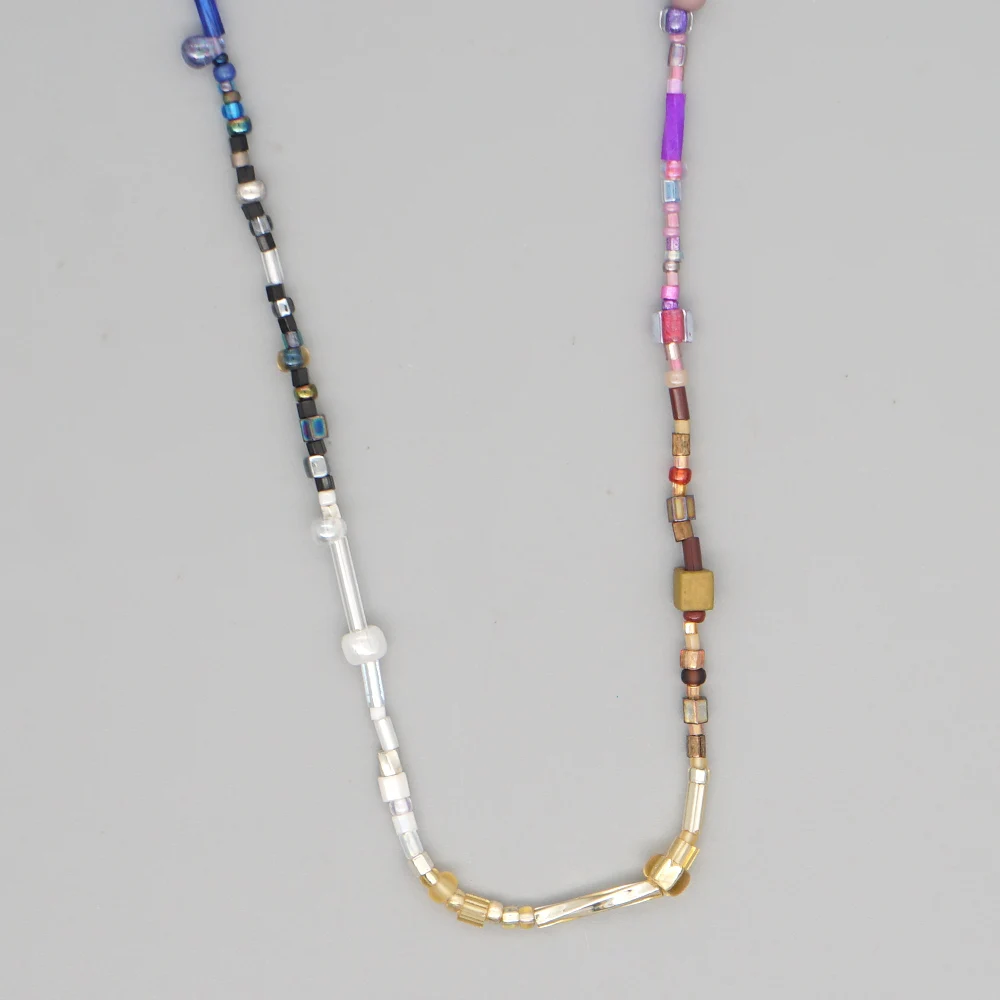 Go2Boho Beaded Necklace for Women Jewelry 2021 Trendy Choker Bohemian Jewellery Glass Bead Collier Necklaces Chain