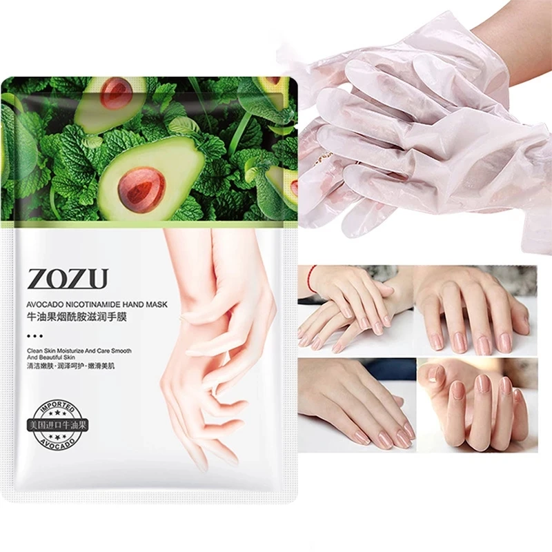 1Pair=2Pcs Avocado Niacinamide Moisturizing Hand Mask Moisturizing Repairing Nourishing Foot Mask Exfoliating Smooth Skin Care