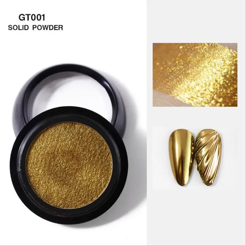 0.5g Nail Art Nail Dust Solid Powder Dipping Powder Pigment For Nails Makeup Solid Gold Silver Powder Nail Art Decoration T1736