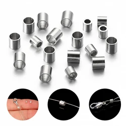 150/lot 1.5 2.0 2.5mm Stainless Steel Tube Crimp End Beads Stopper Spacer Bead For DIY Jewelry Making Necklace Findings Supplies