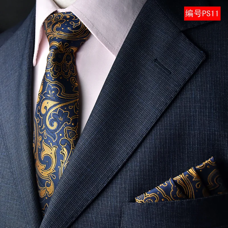 Gravatas Jacquard 8CM Ties สำหรับผู้ชายแฟชั่นเนคไทผ้าเช็ดหน้าชุด Tie และ Pocket Square ชุด Trajes De Hombre Boda 2022