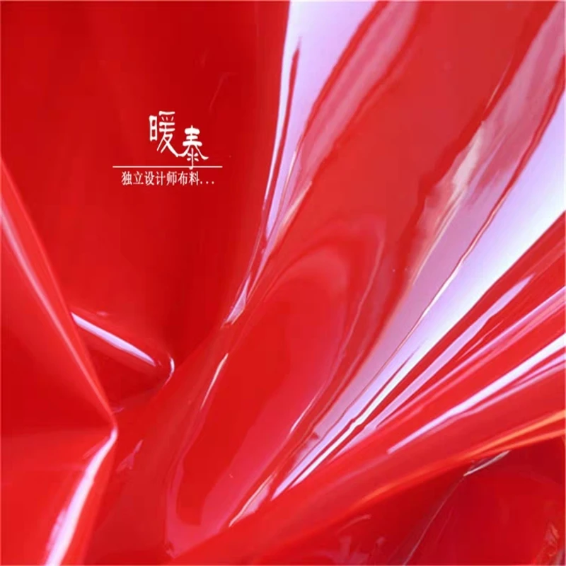 0.3mm PVC Fabric Red Jelly Plastic Material Film DIY Background Decor Waterproof Raincoat Crystal Bag Clothes Designer Fabric