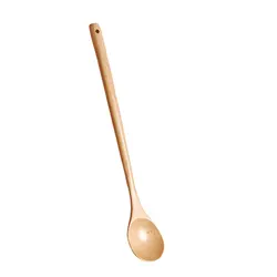 For Kitchen Wooden Lengthened Cooking Spoon, Kitchen Cooking Utensil Tool Long-Handled Wooden Spoon For Mixing Cooking  Natural