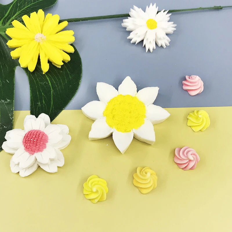 Daisy Flower Shape Silicone Mold Pastry Cupcake Chocolate Soap Candle Bakeware Mould Fondant Cake Sugarcraft Decoration Tool