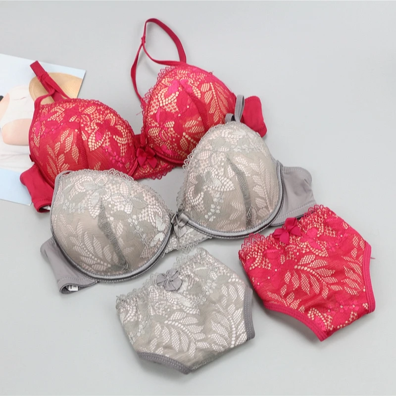 DaiNaFang Sexy BCDE Cup Bra Brief Sets Luxury Lace Push Up Underwear For Womens Fashion Intimates Girls Female Lingerie