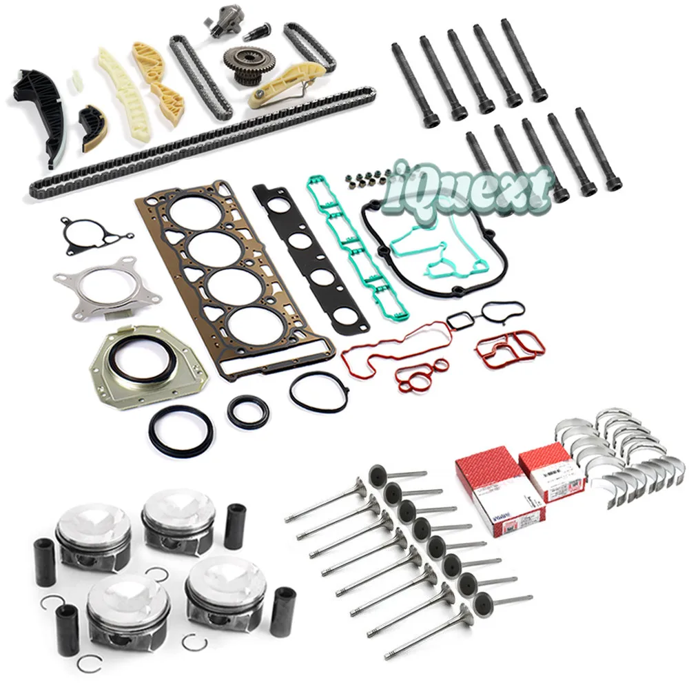 Engine Rebuild Overhaul Kit STD Φ23mm Piston Pin Timing Connecting Rod Bearing Shell Oil Seals Valves for VW AUDI SKODA 2.0 TFSI