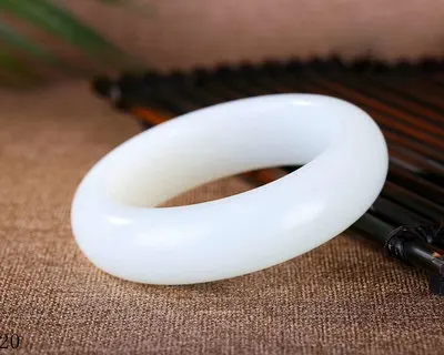 

Zheru Jewelry Natural Hetian Jade White Jade 54-64mm Bracelet Elegant Princess Jewelry Best Gift