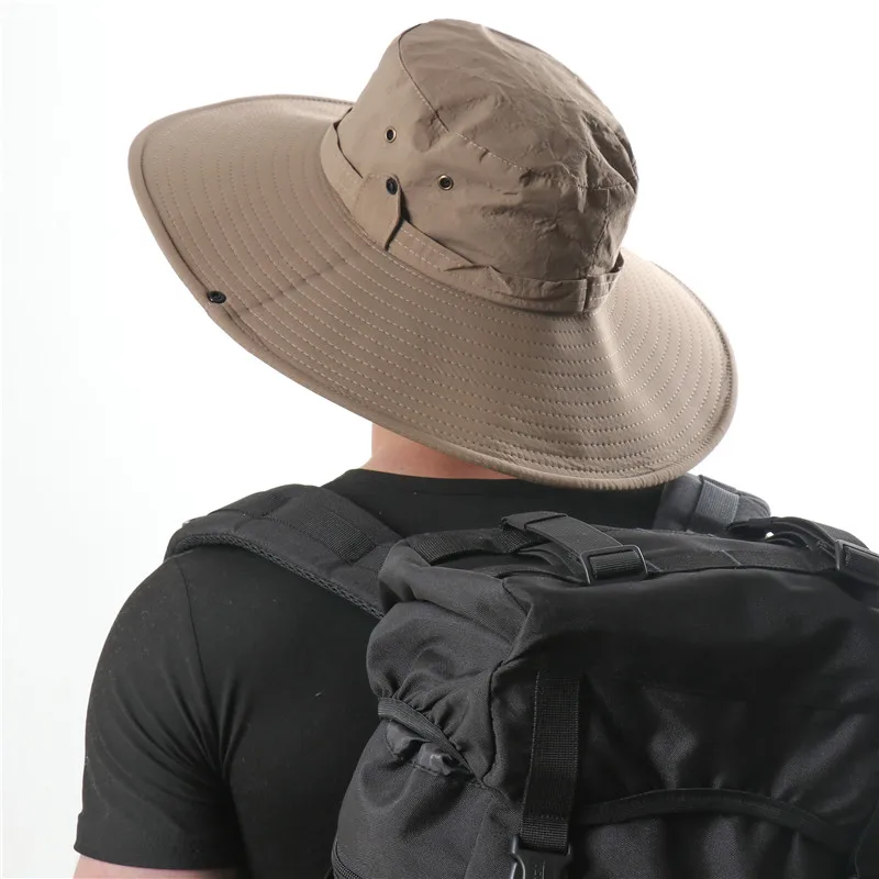 CAMOLAND-Chapeau de soleil imperméable pour hommes et femmes, casquette Boonie, chapeaux de plage à large bord, ander, randonnée en plein air,