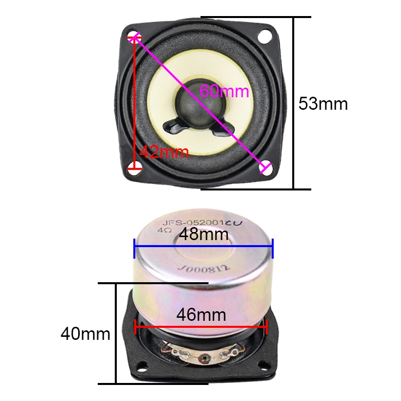 GHXAMP 2 Inch 53mm Full Range Speaker White Vibrating Basin 4Ohm 5W for TivoliAudio Driver 2pcs