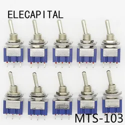 10Pcs ON-OFF-ON 3 Spille 3 Posizione Mini Latch Toggle Switch AC 125V/6A 250V/3A