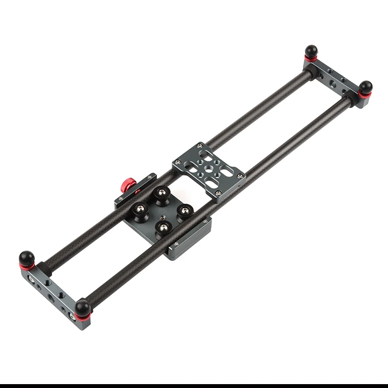 VLOGMAGIC 40cm Mini Carbon Fiber Rail Rods Table Top Video Camera Slider for Smartphone iPhone DSLR Sony Canon Nikon Up to 5kg