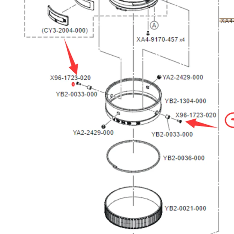 NEUE EF 16-35 2,8 II Zoom Ring Schraube X96-1723 Für Canon 16-35mm 2,8 L II USM X96-1723-020 Objektiv Reparatur Teil