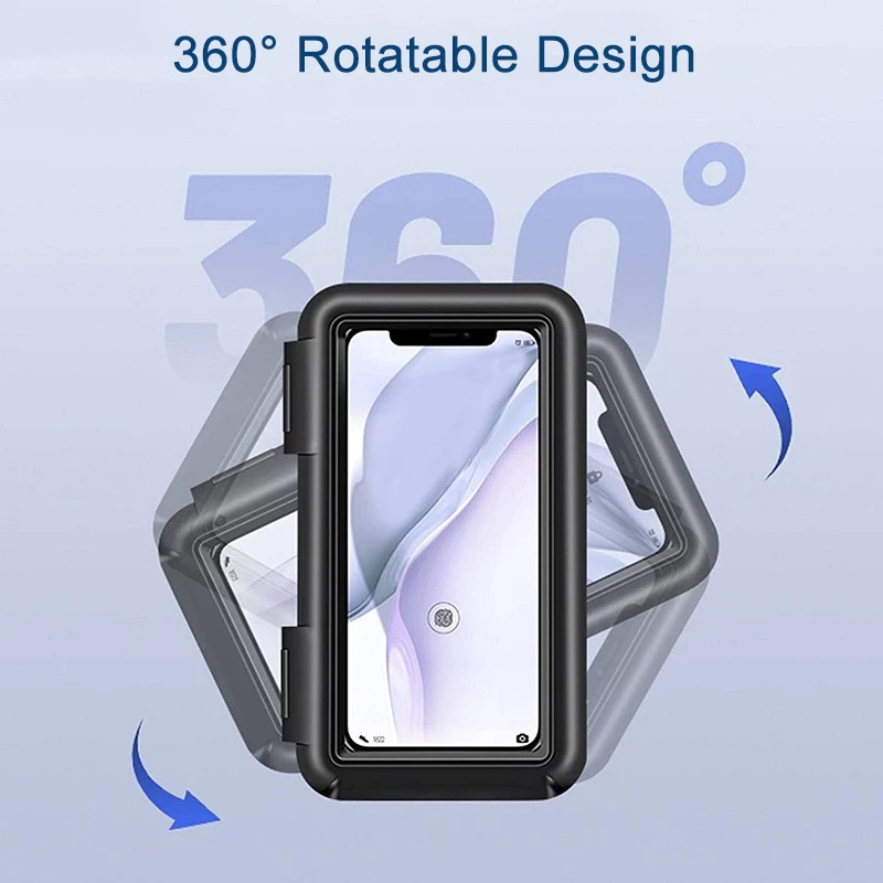 Untoom Waterproof Bicycle Phone Holder Stand Motorcycle Handlebar Cell Phone Support Mount Touchscreen Bike Phone Bag Case Cover