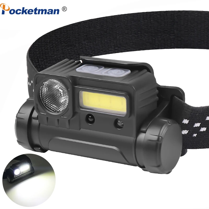 

Headlamp LED Rechargeable headlamps COB Waterproof Motion Sensor Head lamp fishing USB Headlight for Running, Camping, Hiking