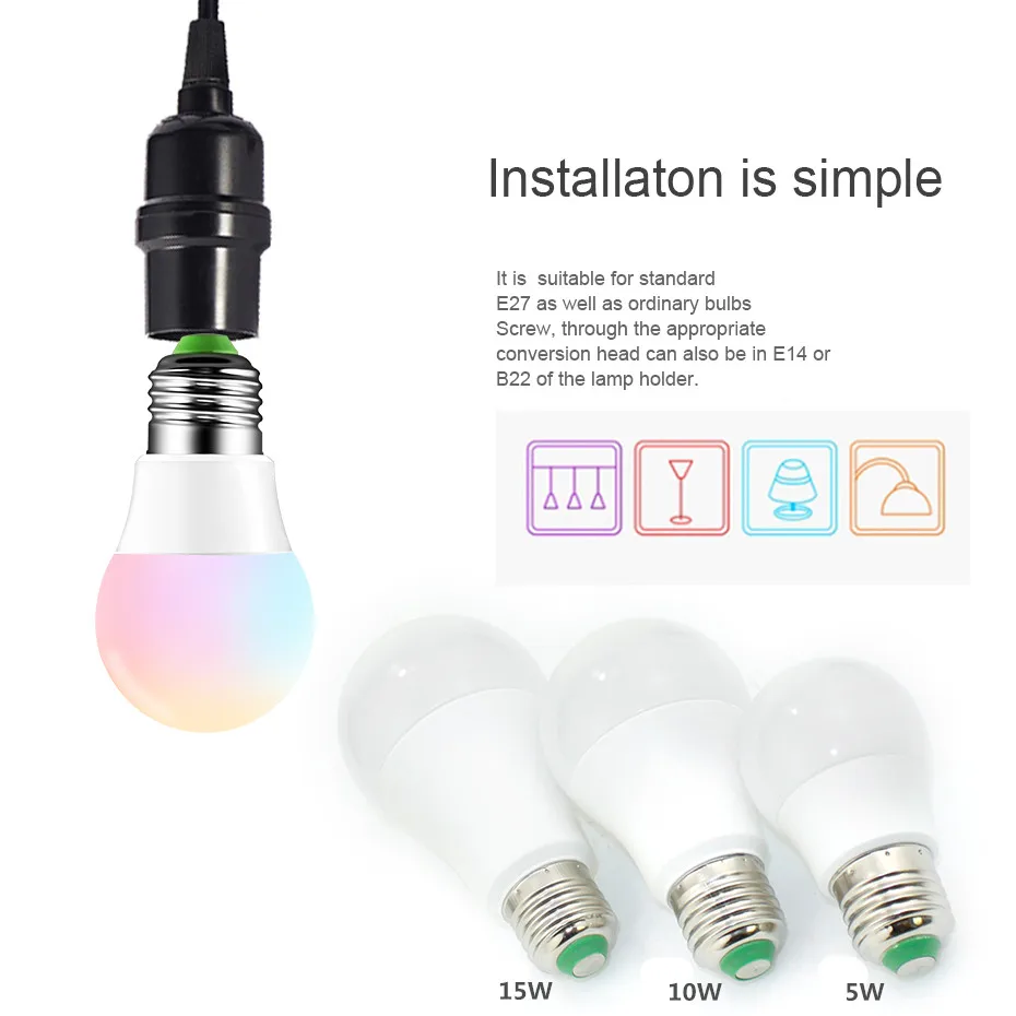 LED RGB Bulb Lamp E27 Changeable LED Bulb 5W 10W 15W RGBW RGBWW 85-265V Magic Holiday RGB Lamp with IR remote 16 colors