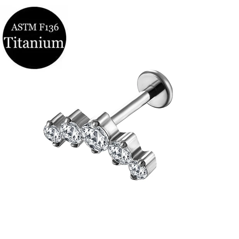 ASTM F136 TItanium Piercing Lip Push Pin And Ear Pin Dual-Purpose Pin Series Straight Rod  Body Piercing Jewelry