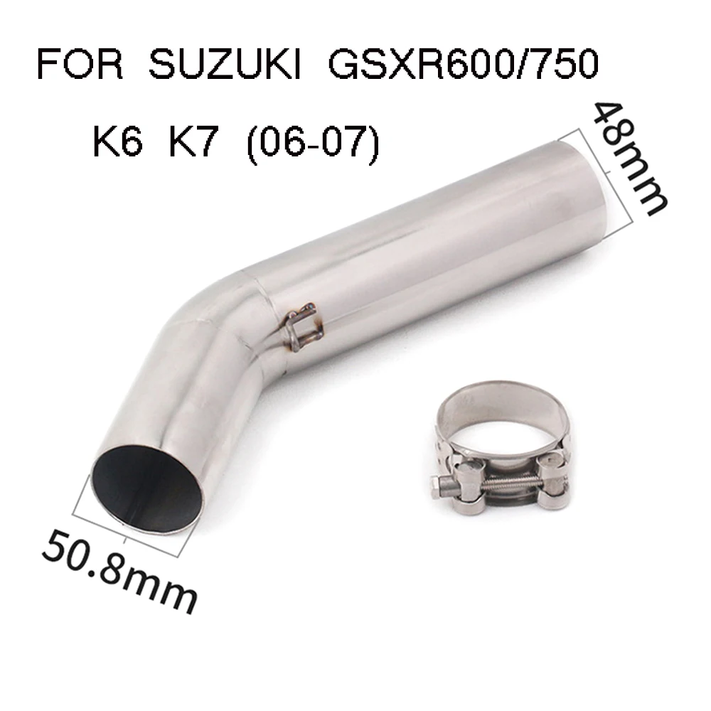 For Suzuki GSXR 600 750 K5 K6 K7 K8 K9 K10 2006 2007 2008 2009 2010 2011 2012 2013 2014 2015 2016 2017 Exhaust Middle Pipe