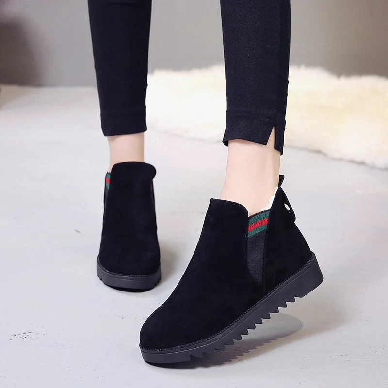 

Autumn Women Boots Square Heel Slip On Women Female Increase within Single Shoes Round headToe Casual Ladies Fashion boots