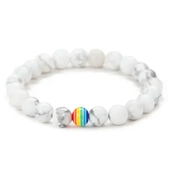 彩虹珠手鍊 驕傲石串珠情侶手鍊 男女手工飾品 10 最佳銷售 彩虹首飾 - №8