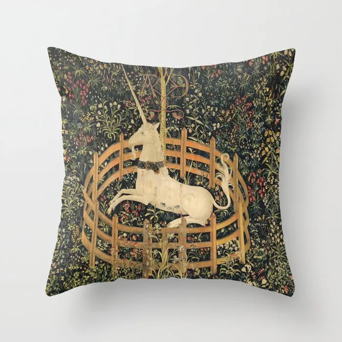 The Unicorn In Captivity Decorative Pillowcases Cotton Linen Throw Pillow Case Home Sofa Decor Pillowcase