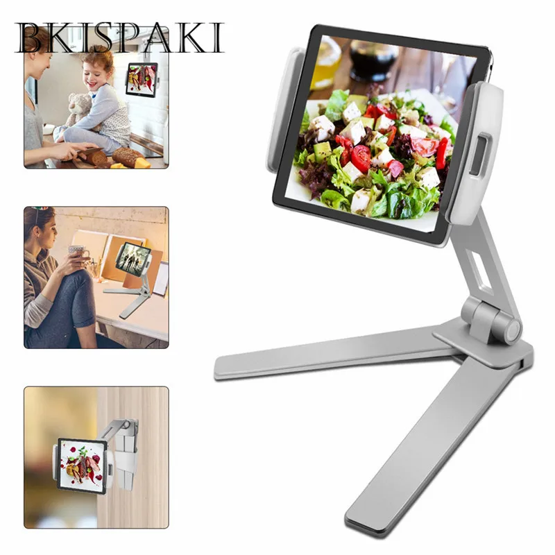 

Universal Wall Desk Tablet Stand Digital Kitchen Mount Stand Fit 360 Rotating Tablet Metal Bracket Smartphones Cabinet Holders