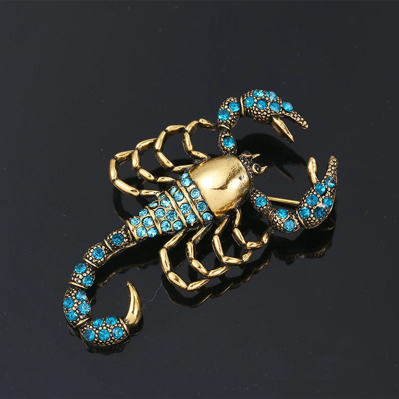 Fashion Jewelry Crystal Brooch Pin Scorpion Rhinestone Collar Brooches Dress Decoration Jewelry Brooches for Women