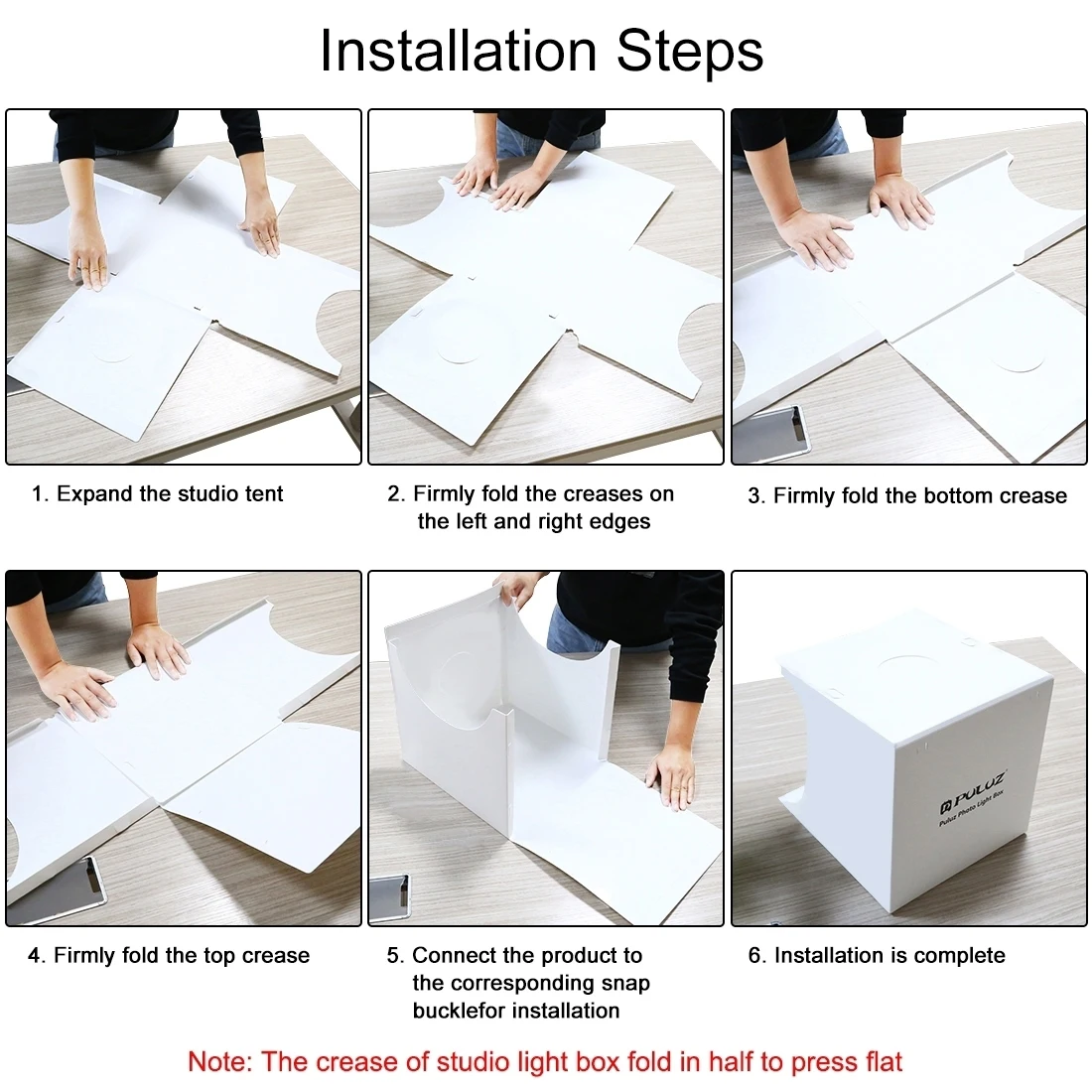 PULUZ 1 / 2LED Lightbox Light box Mini Photo Studio Box Photography Box Light Studio Shooting Tent Box Kit & 6 Color Backdrops