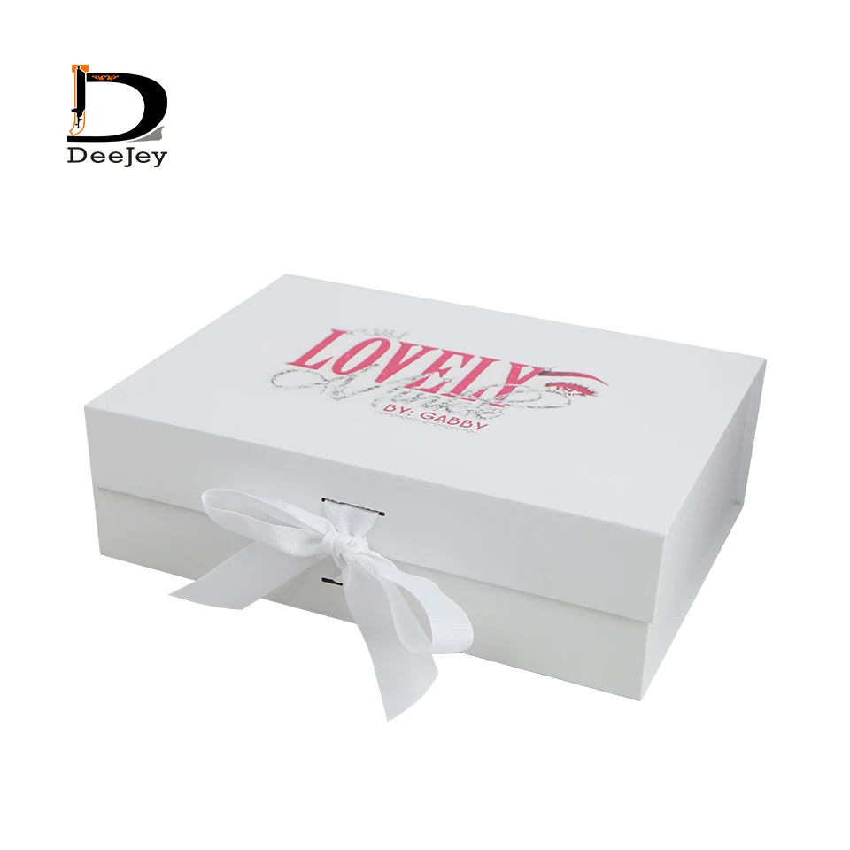 Custom wig packaging paper boxes with ribbon tie