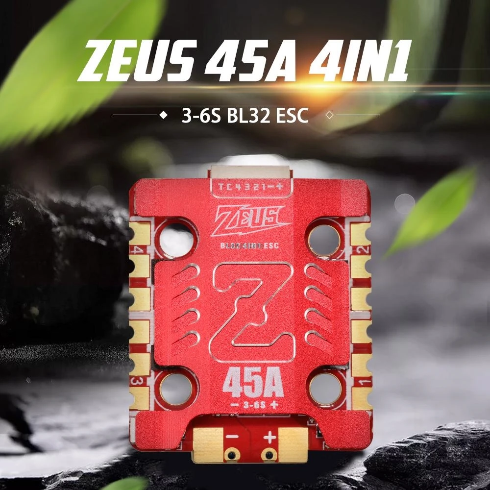 

HGLRC Zeus 4in1 45A 3-6S BLHeli32 4in1 ESC 20x20mm for FPV Racing Drone with Heat Sink For Racing Drone Quadcopter DIY Aircraft