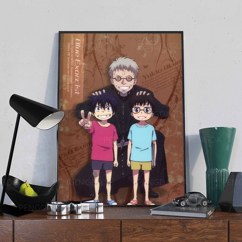 Scandinavian Blue Exorcist Japanese Anime Poster Print Canvas Painting Wall Art Picture Nordic Home Decor for Kids Room Decor