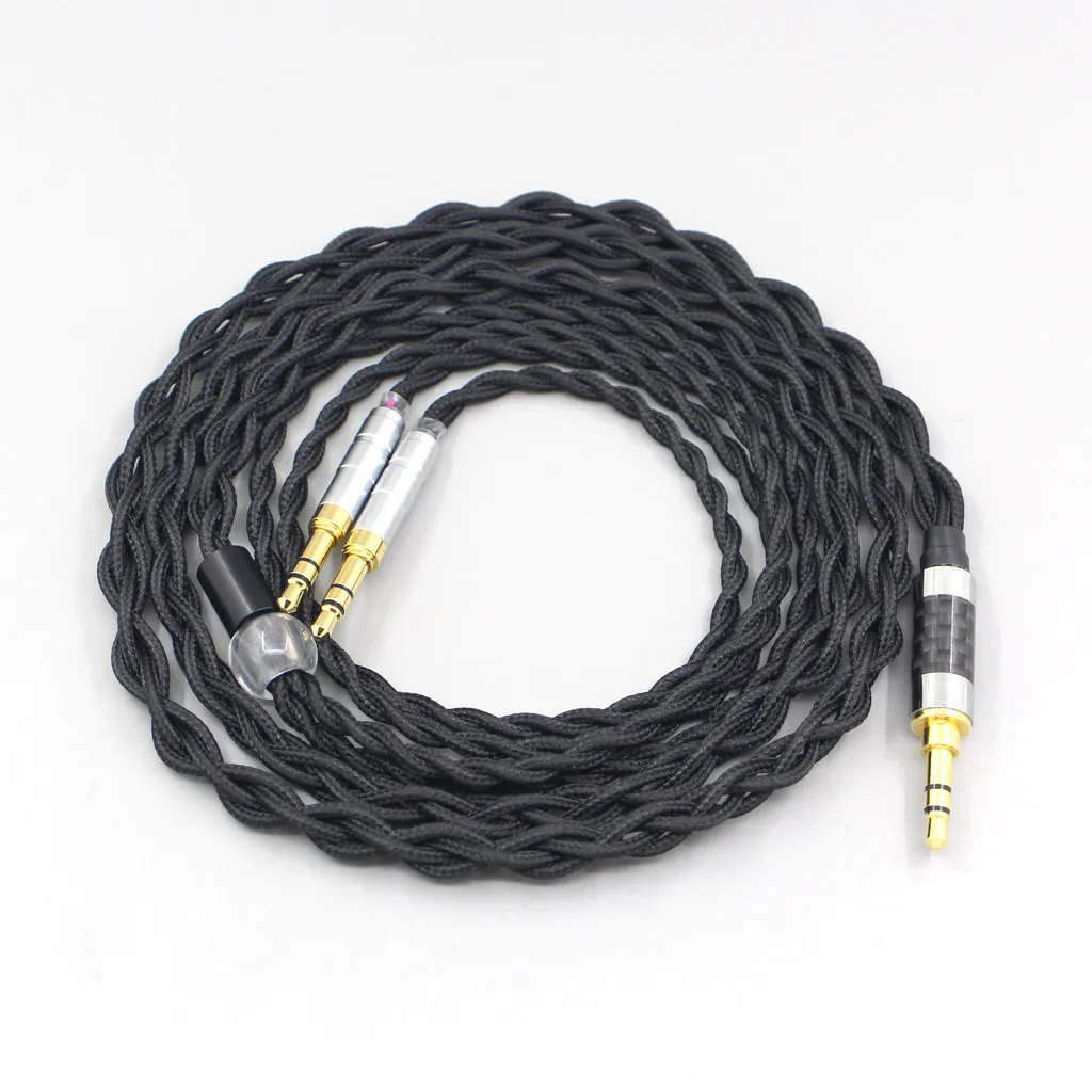 Pure 99% Silver Inside Headphone Nylon Cable For Beyerdynamic T1 T5P II AMIRON HOME Denon AH-D600 AH-D7100 Headphone LN007442