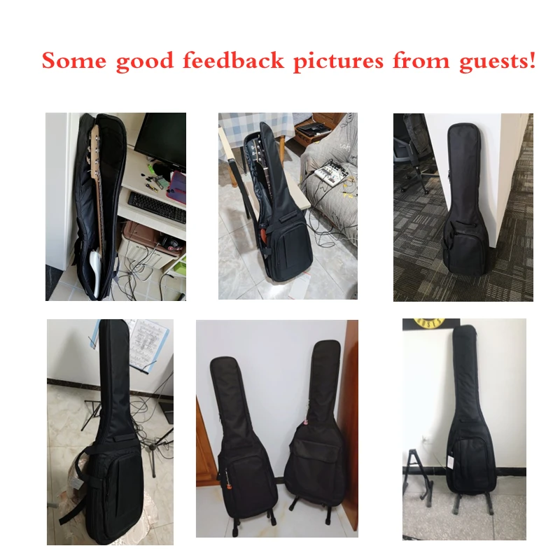 Electric Guitar Bass Bag Case Waterproof Thicken Pearl cotton Wearable Balladry Black 10 mm Backpack Accessories Gig