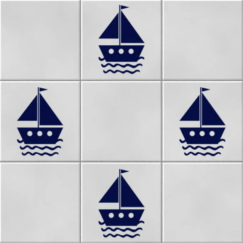 8 Sail Boat Nautical Vinyl Wall Tile Transfers Stickers Decals Bathroom Home Wall Sticker Various Colours