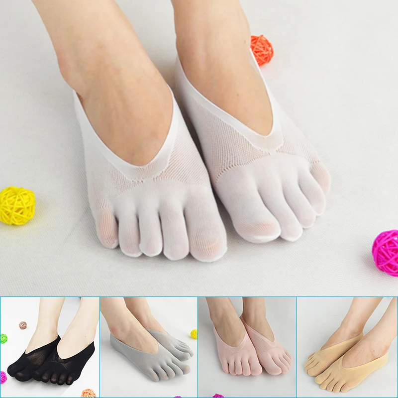 Orthopedic Compression Socks Women Toe Socks Ultra Low Cut Liner with Gel Tab Breathable ultrathin anti-skid Five-finger Socks