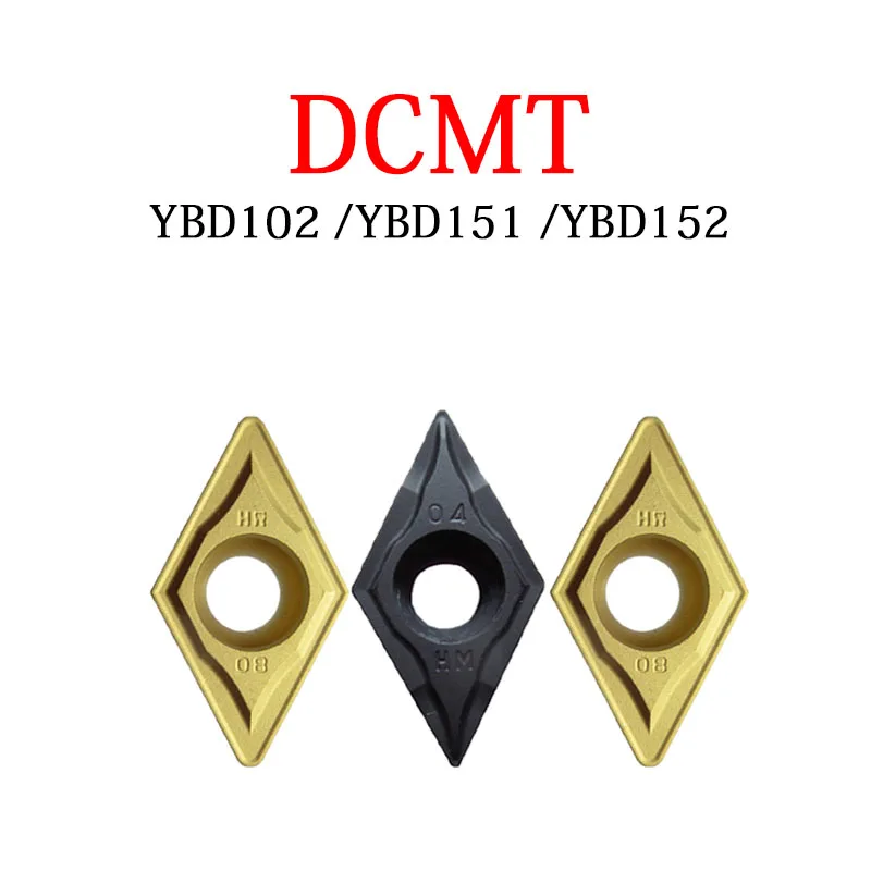 DCMT DCMT070204 DCMT11T304 DCMT11T308 DCMT11T312 -HM -HR YBD102 YBD151 YBD152 For Lathe Turning Tool Holder Efficient Inserts