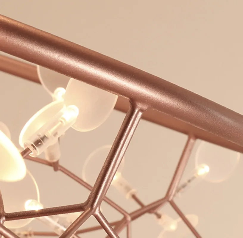 Nordic Heracleum chandelier lamp Living Room Modern designer Black/rose gold lamp Kitchen G4 romantic Round firefly chandelier