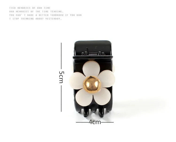 Mode Blume Frauen Haar Clips Luxus Schwarz Weiß Kleine Haarspange Haarspange Mädchen Süße Haarnadeln Krabben Clips Haar Zubehör – Detail 8