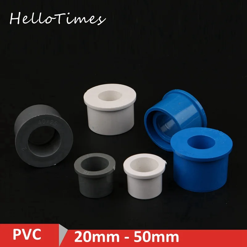 2pcs PVC Pipe Reducing Connectors 20 25 32 40 50 mm Water Pipe Joints PVC Pipe Fillings Garden Irrigation Pipe Bushing