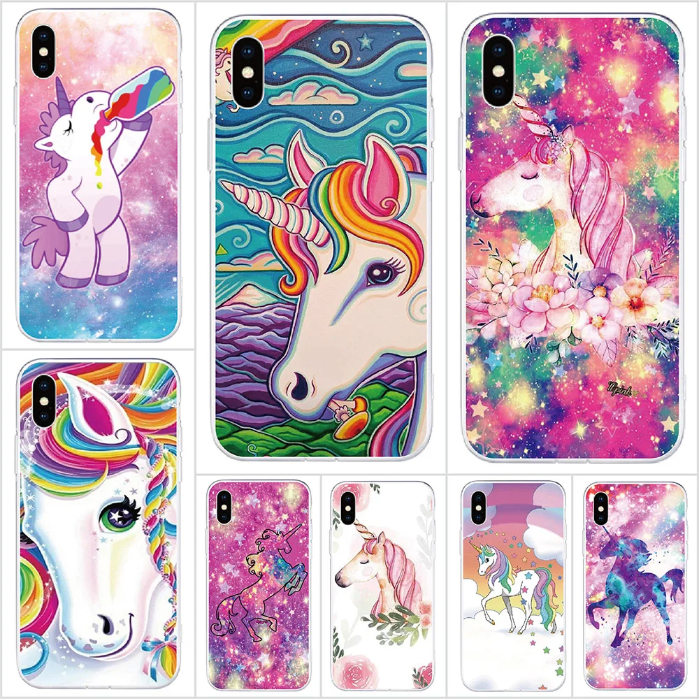 For Lenovo Z6 S5 K5 Pro Z6 Lite Z5 P2 K5S A1010 ZUK Z1 Z2 Case Soft TPU Print Unicorn Rainbow Cover Shell Phone Cases