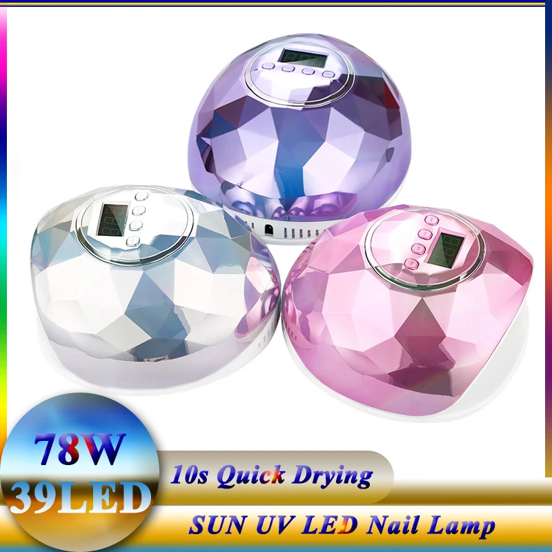 78W UV LED Lamp For Manicure Professional Nail Dryer Nail Art Lamp Fast Curing Gel Polish Ice Lamp With Sensor Timer LCD Display