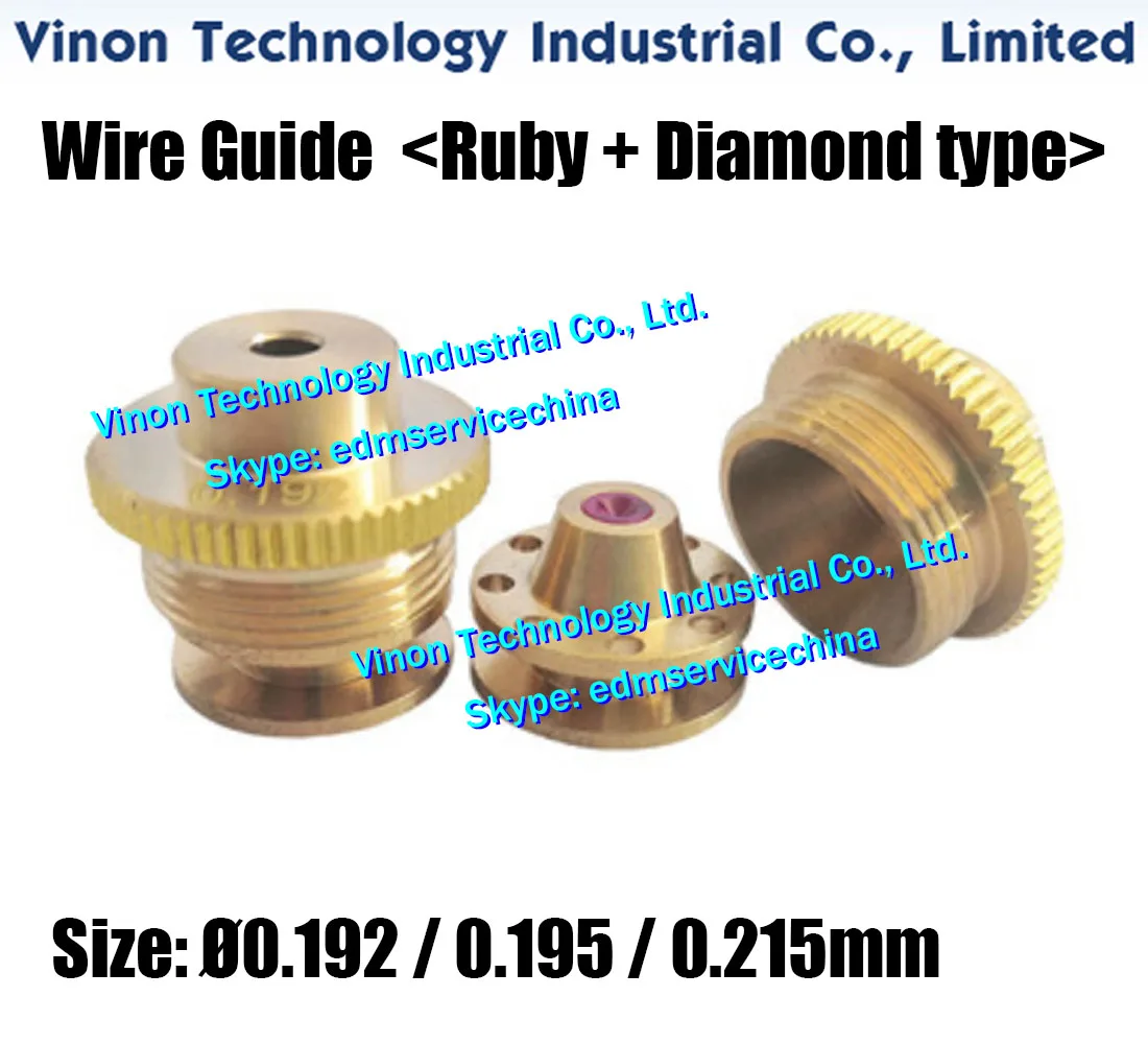 HEMAO machine Molybdenum Wire Guide Ø0.192, Ø0.195, Ø0.215mm (Ruby+Diamond type) for Medium Speed Wire Cutting Machine