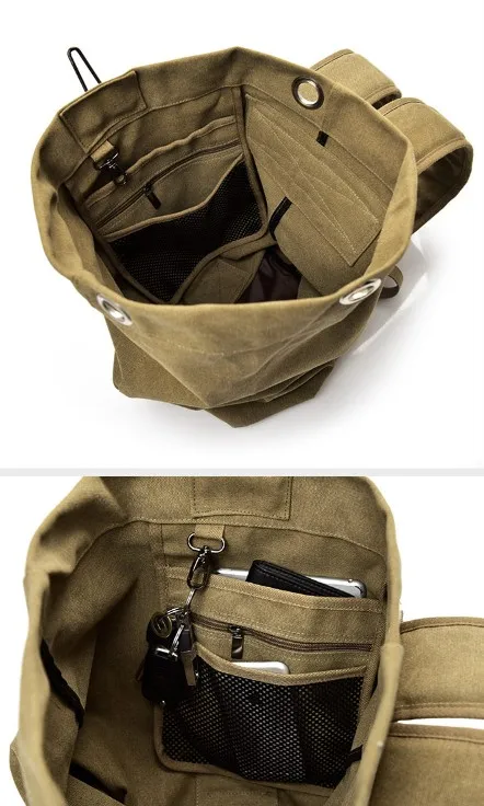 military use Tough guy movie cash bag outdoor travel bucket backpack canvas mountaineering men\'s large capacity luggage bag